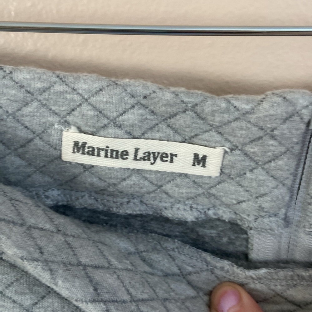 Marine Layer- Light Grey Quilted Mini Skirt Preppy Classic - Picture 4 of 6